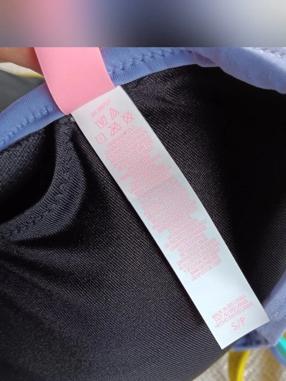 Victoria's Secret Black Bikini with Turquoise, Yellow & Lavender Trim